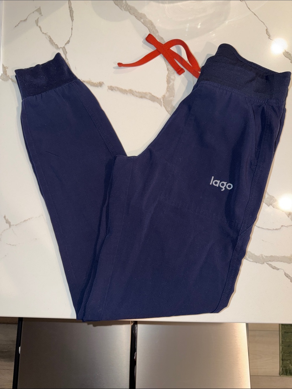 Lago Navy Jogger Scrub Bottoms with Drawstring